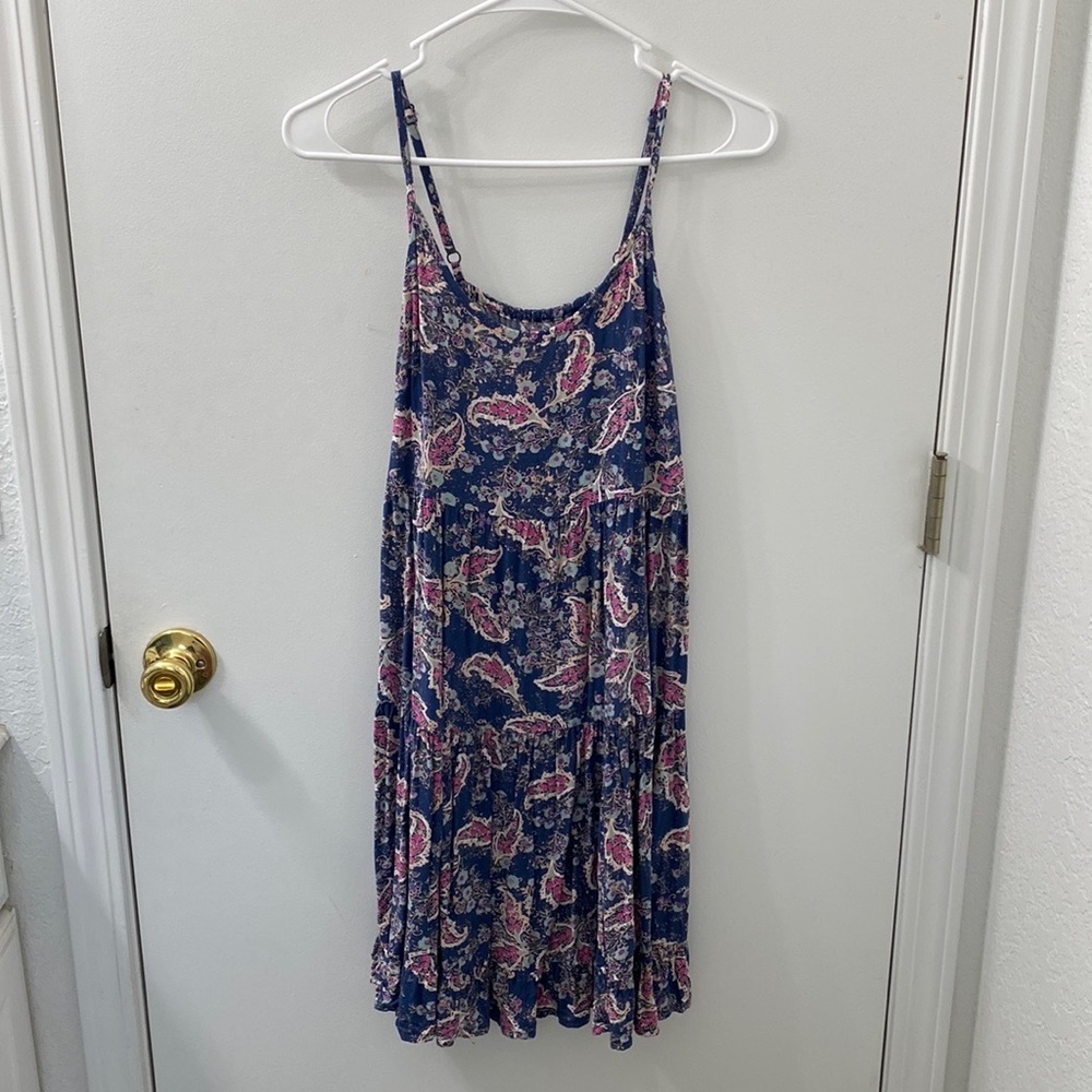 Mini summer dress with spaghetti straps. Size S